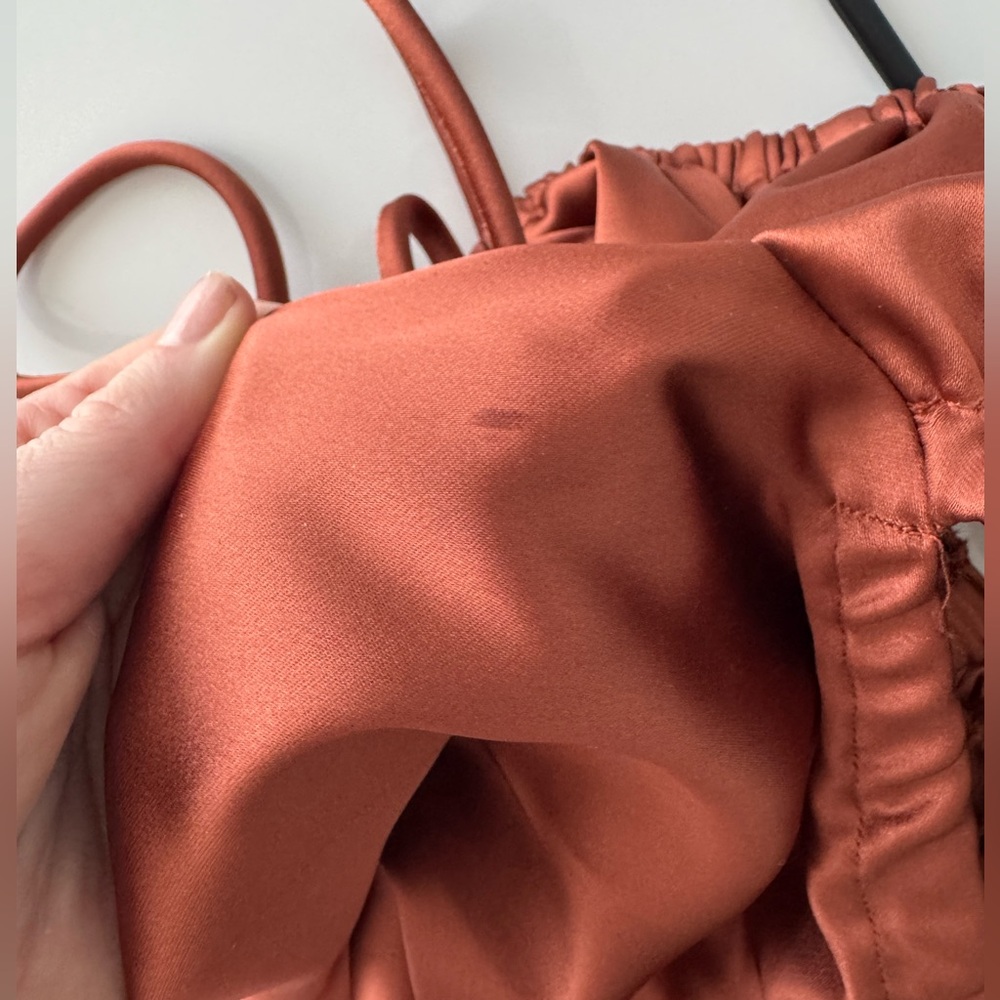 Beige Botany Satin Cropped Long Sleeve - Picture 5 of 5